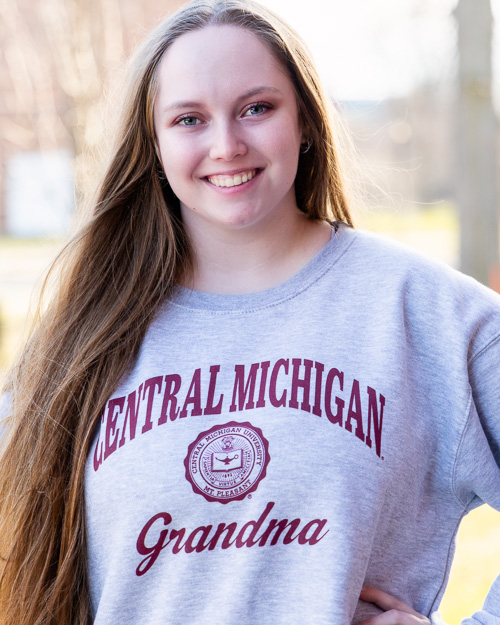 Central Michigan Seal Grandma Oxford Crewneck Sweatshirt