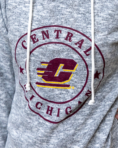 Central Michigan Action C Gray Cozy Tunic Hoodie