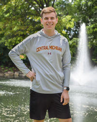Central Michigan Gray Tech Hooded T-Shirt