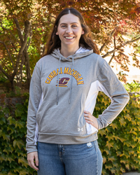 Central Michigan Gray & White Women's Color Block Hoodie