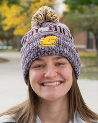 Action C Central Michigan Marled Fleece Lined Pom Hat