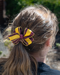 Maroon & Gold Layered Hair Clip