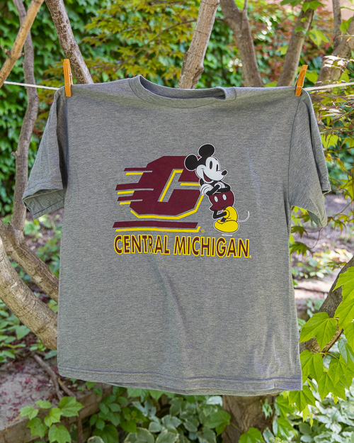 Action C Central Michigan Mickey Mouse Youth Gray T-Shirt