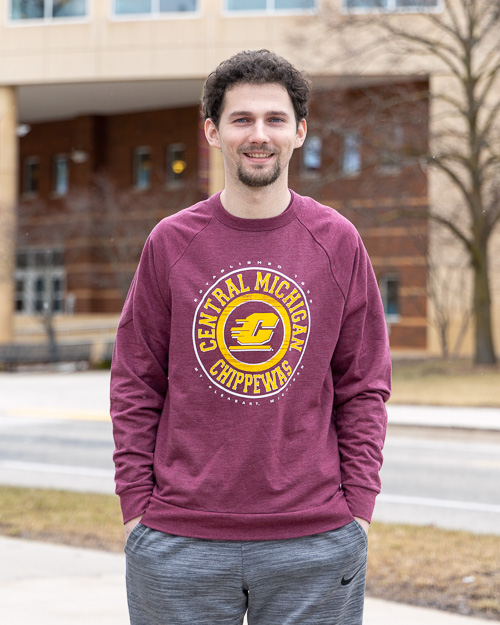 NCAA Central Michigan Chippewas 50/50 Blended 8-Ounce Vintage Arch Crewneck Sweatshirt