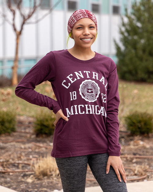 Central Michigan 1892 Women’s Maroon Long Sleeve T-Shirt