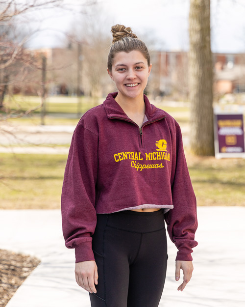 Central Michigan Chippewas Women’s Maroon Crop ¼ Zip
