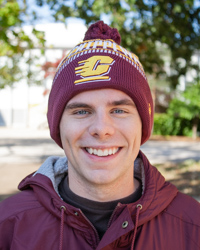 Action C CMU Chippewas Maroon & Gold Knit Pom Hat
