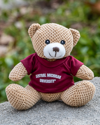 Tan Open Weave Bear with Central Michigan University T-Shirt