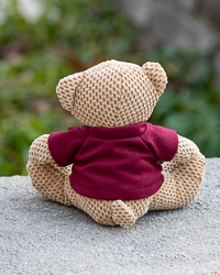 Tan Open Weave Bear Stuffed Animal with Central Michigan University T-Shirt