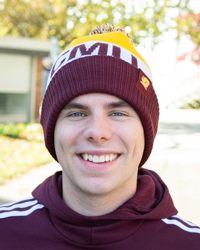 CMU Action C Stripe Maroon & Gold Pom Hat