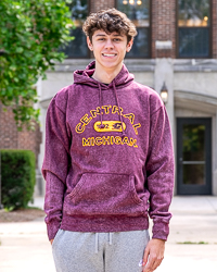 Central Michigan Est. 1892 Maroon Mineral Wash Hoodie