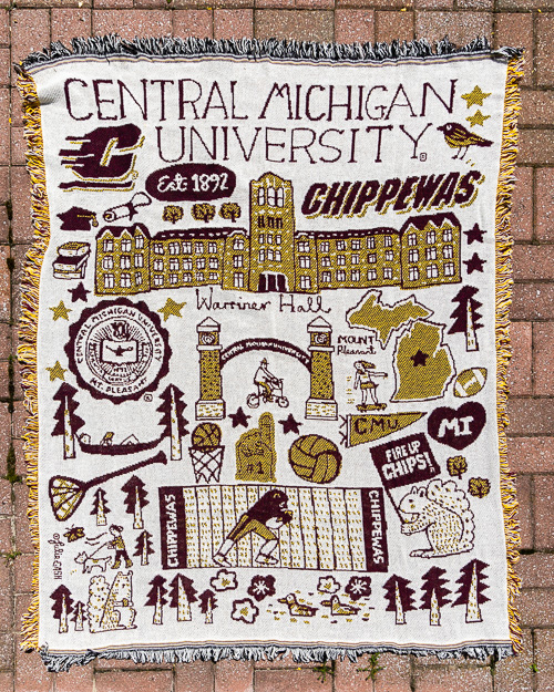 Julia Gash CMU Mural Tapestry Blanket<br><brand></brand>
