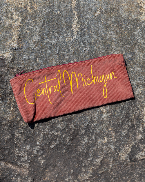 Central Michigan Cinnamon Corduroy Pixie Pouch