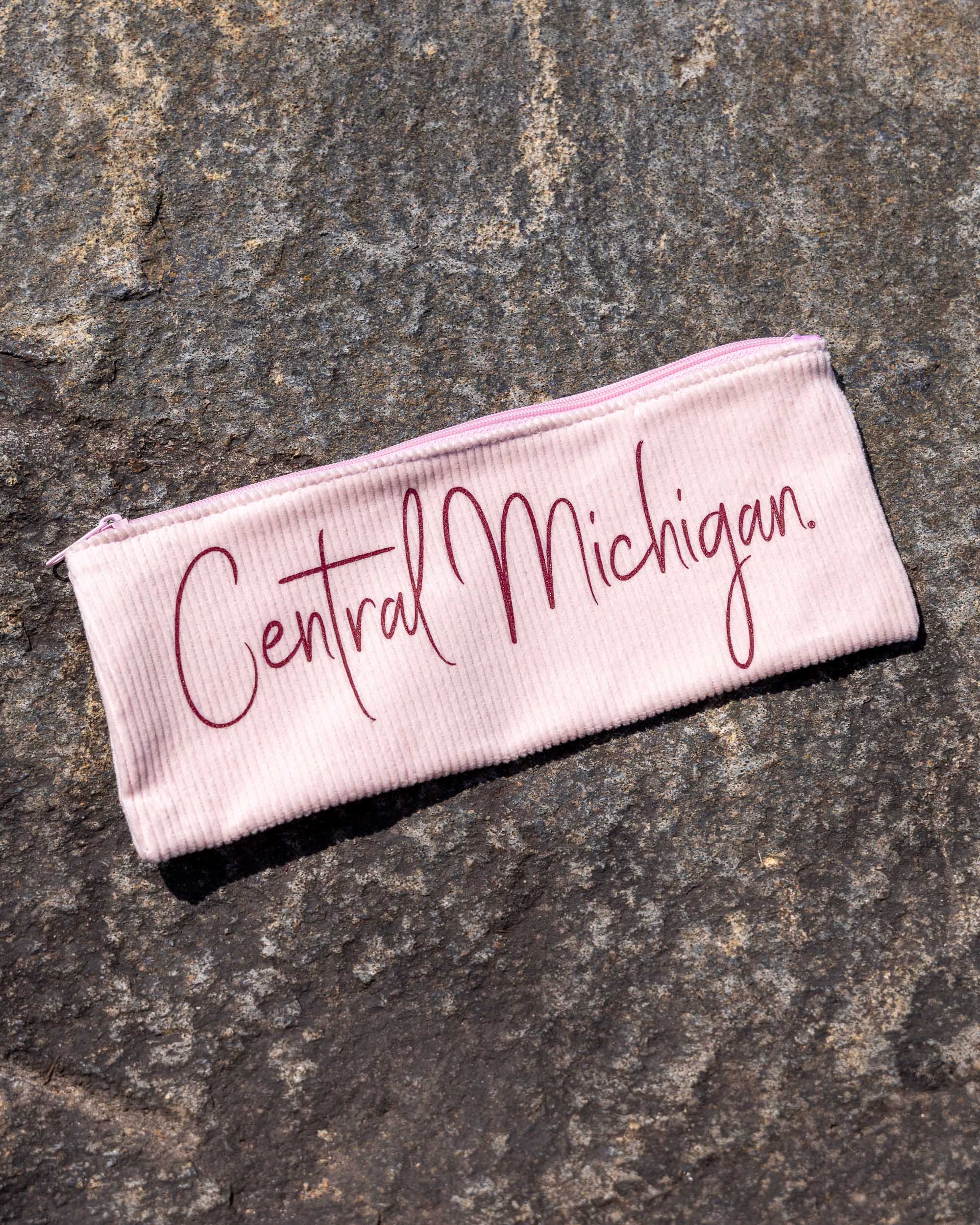 Central Michigan Pink Corduroy Pixie Pouch