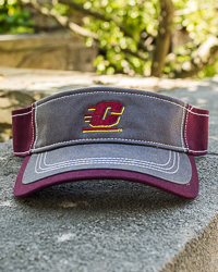 Action C Gray & Maroon Adjustable Twill Visor