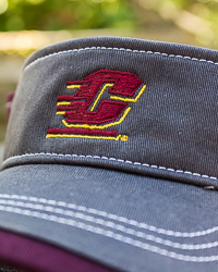 Action C Gray & Maroon Adjustable Twill Visor