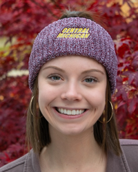 Central Michigan Maroon Marled Cable Knit Earband