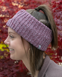 Central Michigan Maroon Marled Cable Knit Earband