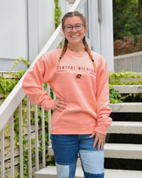 Central Michigan Chippewas Peach Crewneck Sweatshirt