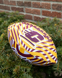 Action C Fire Up Chips Maroon and Gold Wave Design Football<br><brand></brand>