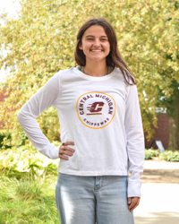 Central Michigan Chippewas White Women's Long Sleeve T-Shirt