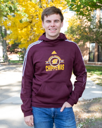Central Michigan Chippewas 3 Stripe Maroon Hoodie