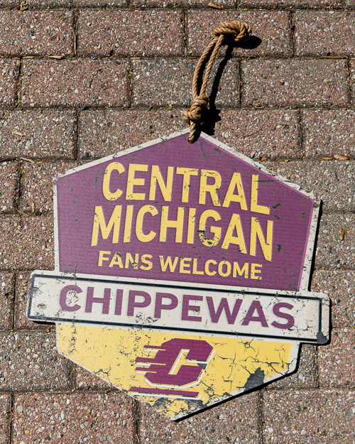 Central Michigan Fans Welcome Hanging Wood Sign