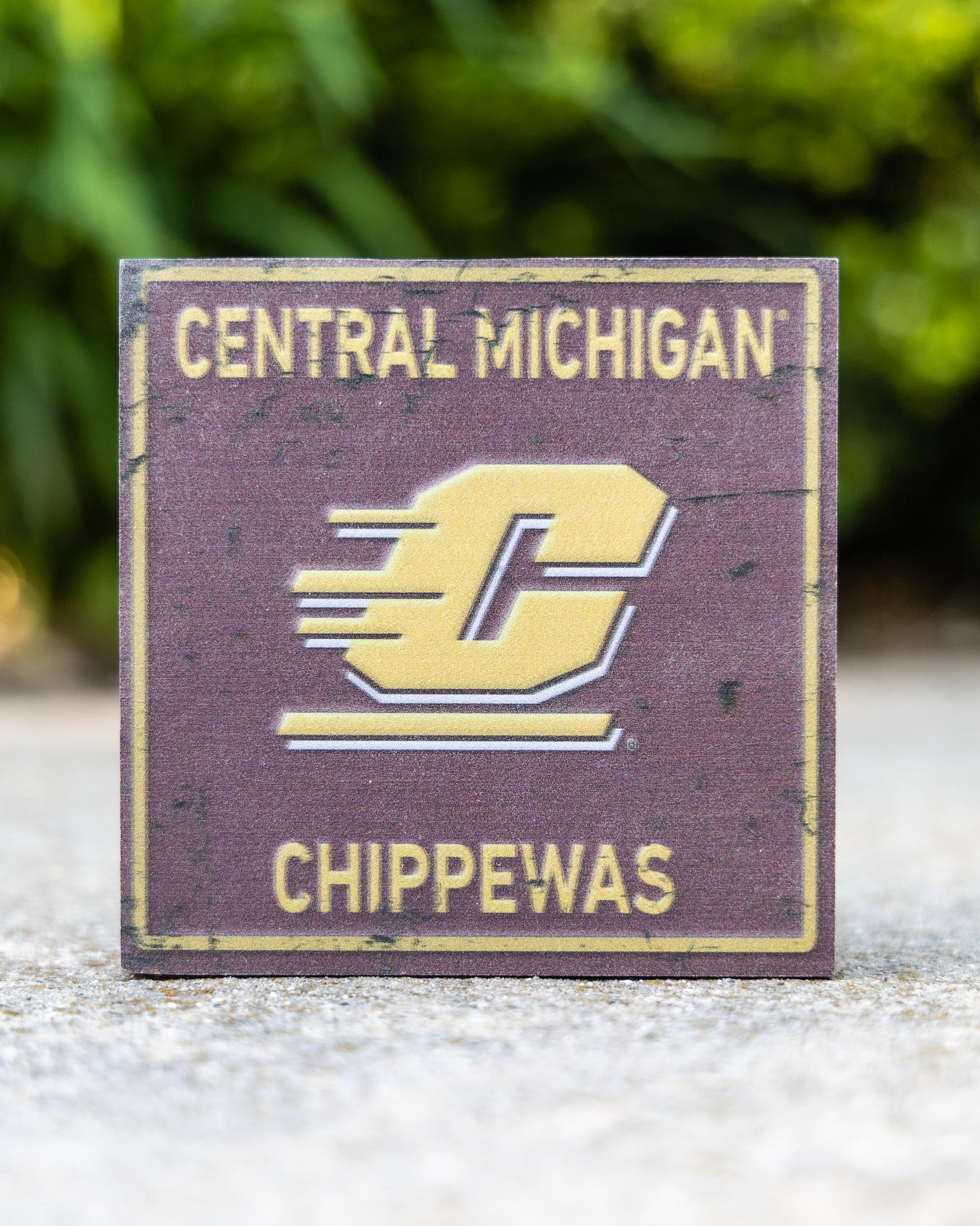 Action C Central Michigan Chippewas Block Sign