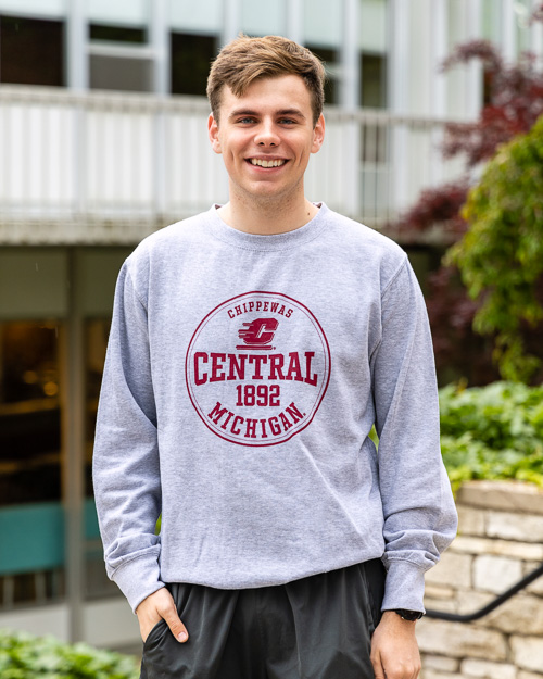 Action C Central Michigan 1892 Heather Fundamental Crewneck Sweatshirt