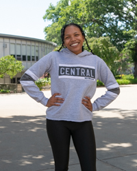 Central Michigan Gray Women's Crop Hoodie