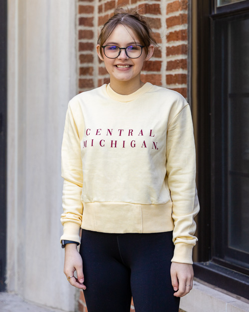 Central Michigan Sun Ray Yellow Romi Crewneck Sweatshirt