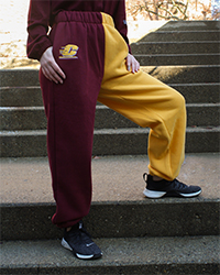 Action C Maroon & Gold Color Block Women's Sweatpants