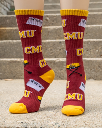 CMU Maroon & Gold Tailgate Pattern Socks
