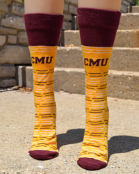 CMU Maroon & Gold Pattern Dress Socks