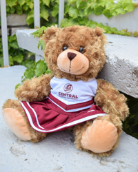 Tan Bear with Central Michigan Cheerleading Uniform