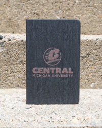 Central Michigan Charcoal Wood Grain Journal