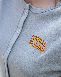 Central Michigan Gray Women's Crop Cardigan Sweater