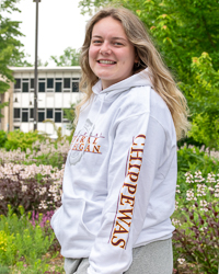 Central Michigan Chippewas Seal Eco Powerblend White Hoodie
