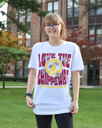 Love the CMU Chippewas Peace Graphic White T-Shirt