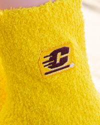 Action C Gold Fuzzy Sleep Socks