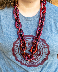 Maroon Jumbo Chain Link Bead Necklace