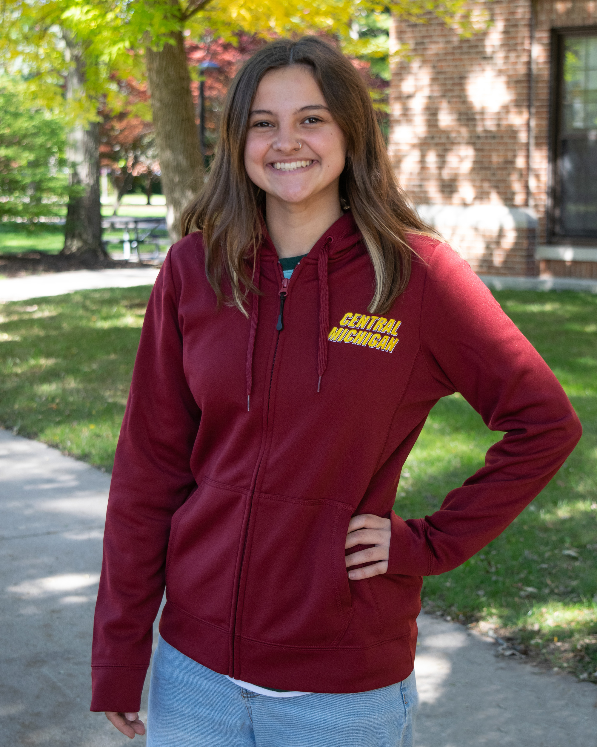 Central Michigan Maroon Women's Full Zip Hoodie | The CMU Bookstore