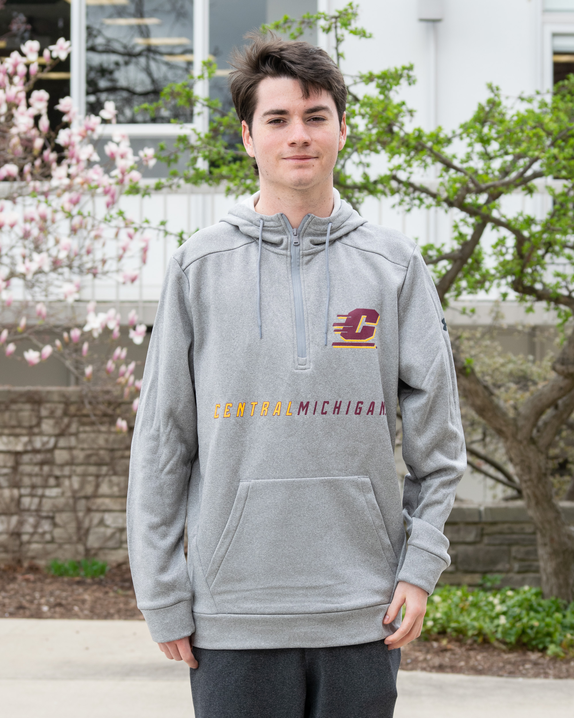 Action C Central Michigan Gray Zip Hoodie | The CMU Bookstore