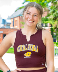 Central Michigan Action C Maroon Women's Crop Tank Top