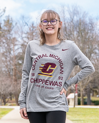 Central Michigan Chippewas Gray Women's Long Sleeve T-Shirt