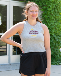 Central Michigan Chippewas Heather Gray Women's Crop Tank Top