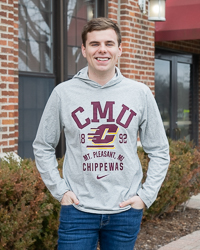 CMU Action C Gray Hooded T-Shirt