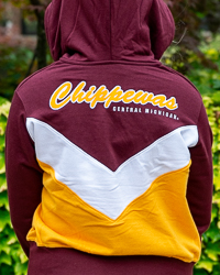 CMU Chippewas Central Michigan Maroon & Gold Women's Color Block ¼ Zip Hoodie