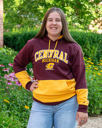 Central Michigan Action C Maroon & Gold Color Block Hoodie