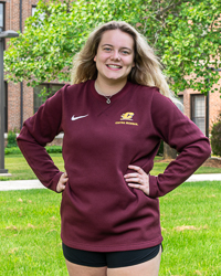 Action C Central Michigan Maroon Waffle Weave Crewneck Sweatshirt